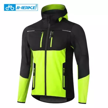 INBIKE мужская зимняя велосипедная куртка с капюшоном, теплая флисовая ветровка, пальто для мужчин, ветрозащитная уличная мужская одежда для велоспорта, пешего туризма