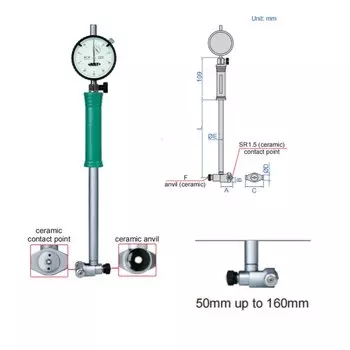 Индикатор внутреннего диаметра INSIZE 2322-160AC 18-35-60 50-160 мм