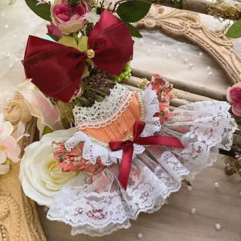 Индивидуальная Одежда для куклы 15 см, хлопковая одежда для кукол 20 см 40 см, платье для куклы реборн 50-50 см с оранжевыми цветами, бесплатная доставка