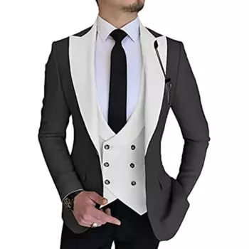 Индивидуальная одежда для жениха, облегающий костюм для свадебного делового выпускного вечера с заостренным лацканом, 3 предмета (пиджак, жилет, брюки), мужской костюм