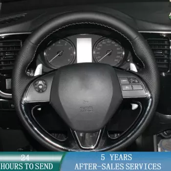 Индивидуальная оплетка на руль автомобиля, аксессуары для салона автомобиля, искусственная кожа, противоскользящая оплетка для Mitsubishi Outlander 2015