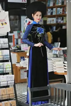 Индивидуальное кружевное Стильное женское платье Aodai Vetnam, длинное платье-Ципао Aodai, вьетнамское традиционное платье