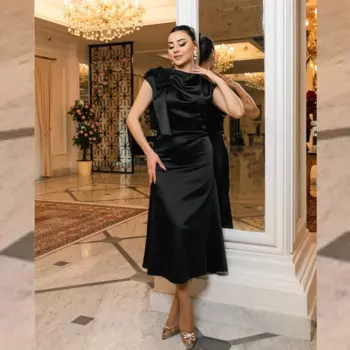 Индивидуальное платье миди с драпировкой и аппликацией, рождественское трапециевидное платье с вырезом лодочкой, платье миди на заказ