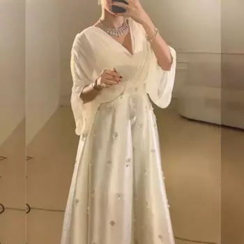 Индивидуальное платье миди со складками Quinceanera и блестками, прямое платье миди с v-образным вырезом на заказ