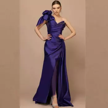 Индивидуальное платье ручной работы с цветочным бисером для выпускного вечера, длинное платье на одно плечо, на заказ