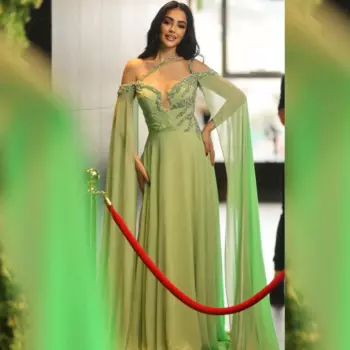 Индивидуальное шифоновое платье Quinceanera с блестками и бисером, прямое платье с лямкой на шее, длинные платья на заказ