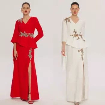 Индивидуальное трикотажное платье с аппликацией и блестками и рюшами для помолвки, трапециевидное платье с v-образным вырезом, платье миди на заказ