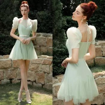 Индивидуальное трикотажное платье с лентой и поясом для выпускного вечера, трапециевидное платье с лямкой на бретельках, мини-платья на заказ