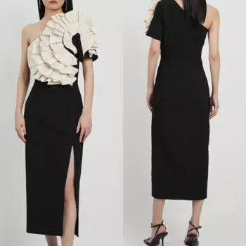 Индивидуальное вечернее платье из джерси с аппликацией и блестками, прямое платье миди с зубцами на заказ