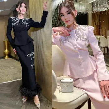 Индивидуальное вечернее платье с перьями и бисером, трапециевидное платье с круглым вырезом на заказ, платье миди