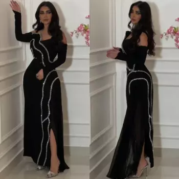 Индивидуальное высококачественное блестящее изысканное трикотажное платье со складками и блестками, клубное прямое платье с открытыми плечами на заказ, миди Dr