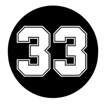 Индивидуальные гоночные наклейки с номером 33, виниловые водонепроницаемые наклейки, бампер мотоцикла, декоративные наклейки на заднее окно 15 см