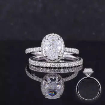 Индивидуальные ювелирные изделия 10K кольца из белого золота с овальной огранкой