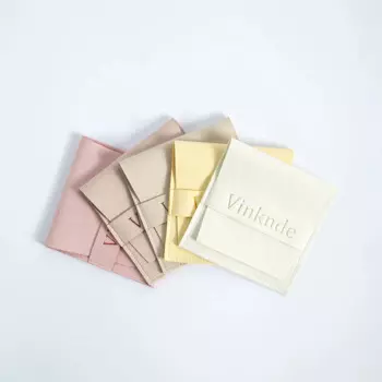 Индивидуальный логотип, печать, бежевые ювелирные изделия из микрофибры, маленькие сумки, свадебные серьги, кольца, ожерелья, Упаковочная Сумка