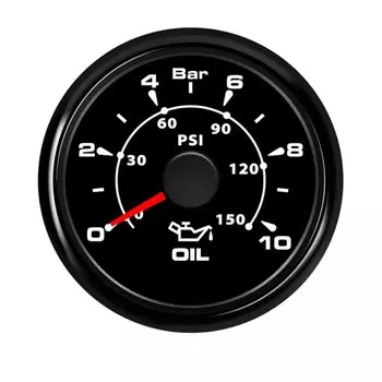 Индивидуальный манометр масла для морской лодки, автомобиля 52 мм, 0 ~ 10 бар/0 ~ 5 бар с датчиком, водонепроницаемый измеритель давления масла, 7 цветов, подсветка