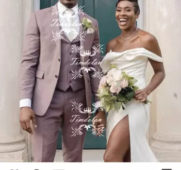 Индивидуальный светло-фиолетовый люксовый бренд, мужская свадебная одежда, одежда для ужина, вечеринки, блейзер, брюки, 3 предмета, куртка, брюки, жилет, полный мужской костюм