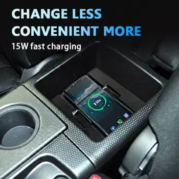 Индукционный коврик для зарядного устройства, беспроводная зарядная площадка для автомобиля Toyota, центральная консоль, беспроводное зарядное устройство QI для смартфона