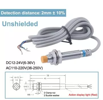 Индуктивный датчик приближения M4 M5 M6 M8 4 мм DC 12 В AC 110 В NO NC NPN PNP, металлические переключатели обнаружения