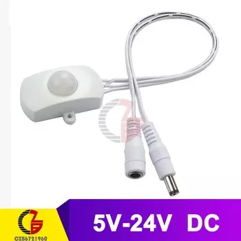 Инфракрасный мини-датчик движения, с переключателем, для комнатных и уличных светсветильник льников светодиод включения/выключения, 5 В, 12 В, 24 В, 5 А