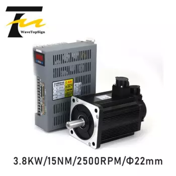 Инкрементный Серводвигатель и драйвер 130ST-M15025 AASD 25A 3.8KW 220V 15NM 2500RPM Диаметр 22 мм