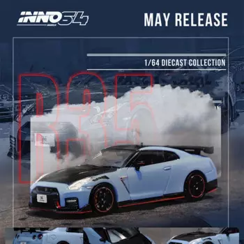 INNO 1:64 GTR R35 Коллекционная модель автомобиля под давлением, коллекционные миниатюрные игрушки