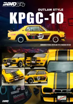 INNO 1:64 SKYLINE 2000 (KPGC10) YellowBlack литая модель автомобиля