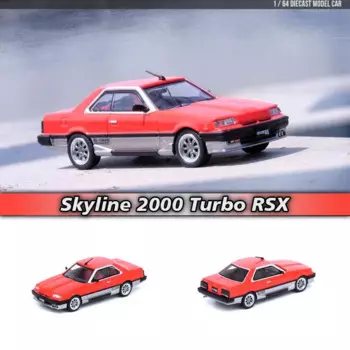 INNO 1:64 SKYLINE 2000 TURBO RS-X DR30 Red Car Silver Alloy Коллекционная модель, Миниатюрные модели игрушки в ассортименте