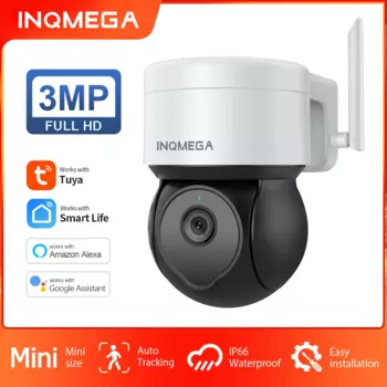 INQMEGA 3MP Wifi TUYA камера Smart Cloud PTZ IP камера для улицы Google Home Alexa камера видеонаблюдения для двора