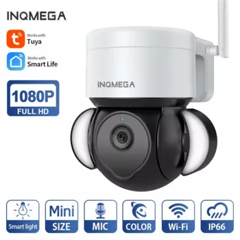 INQMEGA охранная наружная камера для внутреннего двора 1080P Tuya Smart Human Auto Tracking PTZ скоростная купольная WIFI IP камера видеонаблюдения