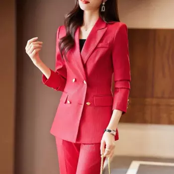 Insozkdg новые высококачественные тканевые женские деловые костюмы брюки и куртки пальто элегантные профессиональные брючные костюмы брюки