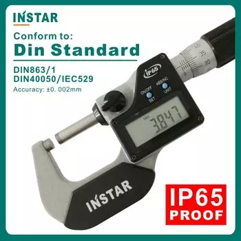 INSTAR Цифровой микрометр IP65 маслостойкий 0-25мм