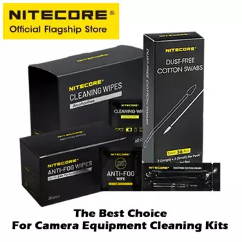 Инструмент для чистки линз камеры NITECORE, ватные тампоны для фотосъемки дрона, экрана телефона, планшета, очков, противотуманные салфетки, ватные тампоны без пыли