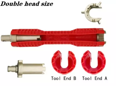 Инструмент для смесителя и раковины, инструмент для ремонта и сантехнических работ, инструмент для установки раковины с двойной головкой для туалета, раковины, ванной комнаты