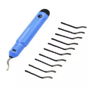 Инструмент для удаления заусенцев с 10 дополнительными лезвиями, подходит для металла, смолы, ПВХ и 3D краев с принтом, отлично подходит для труб из ПВХ, художественные инструменты