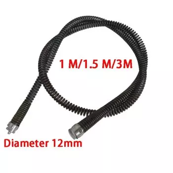 Инструмент для выемки труб, пружинный разблокировщик канализационных труб, раковины, инструменты для удаления засоренного трубопровода, ванная комната, кухня, диаметр 12 мм, 1-3 м