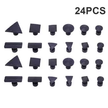 Инструмент PDR, клеевая прокладка, 24 шт., черные клеевые прокладки, используемые для беспокрасочного ремонта кузова автомобиля, удаление вмятин от града, вспомогательные инструменты