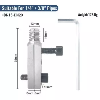 Инструмент с регулируемым диаметром нити для труб 1/2 3/4 дюйма DN15 DN20, совместимый шестигранный ключ для удаления сломанной резьбы