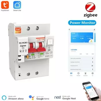 Интеллектуальный автоматический выключатель mumubiz Zigbee 2P