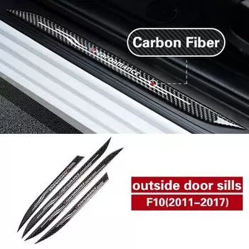 Интерьерные наклейки из углеродного волокна, кожаные накладки на пороги, приветственное украшение на порог для BMW F10 2011-2017, Стайлинг автомобиля