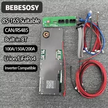 Инвертор Jikong BMS 24 в 48 в 8S-16S Smart BMS 100A 150A 200A JK BMS 1A 2A Active Balance 10S 11S 12S 13S 14S 15S LiPo LiFePo4