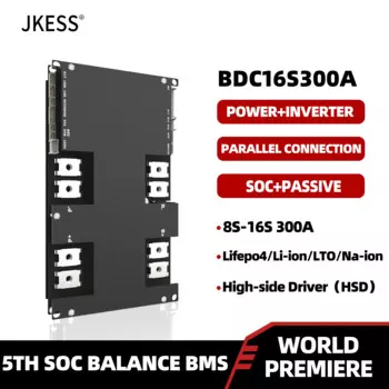 Инвертор JKESS BMS Power SOC Balance BMS 300A Lifepo4/Li-ion/LTO 8S 10S 12S 16S 24V 48V Домашнее хранилище энергии для Growatt Deye