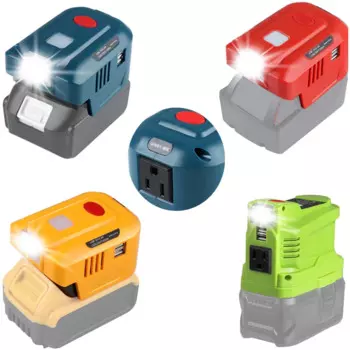 Инвертор питания с двумя USB-портами, 150 Вт, внешняя мощность для Makita/Dewalt/Milwaukee/Ryobi, 18 в, 110 ~ 120 в светодиодный со светодиодной подсветильник кой на выходе переменного тока