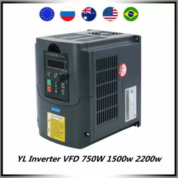 Инвертор YL VFD 750 кВт 1500 Вт 2200 кВт 600 Вт кВт Вт 0-Гц, одновходный 3-фазный контроллер выходной скорости для 3-фазного двигателя