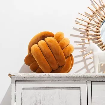 inyahome круглые плюшевые подушки с узлом