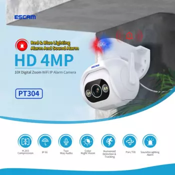 IP-камера ESCAM PT304, 4 МП, 1440P, iCam365, 10x зум