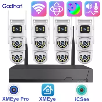 IP-камера Gadinan PTZ с двумя объективами, Wi-Fi, 8 Мп, ночное видение