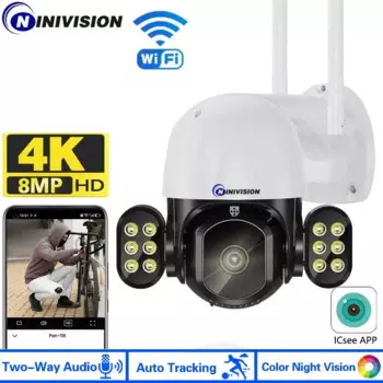 Ip-камера Icsee наружная беспроводная, 355 °, Wi-Fi, 8 МП