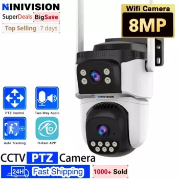 IP-камера купольная беспроводная, 4K, 8 Мп, PTZ