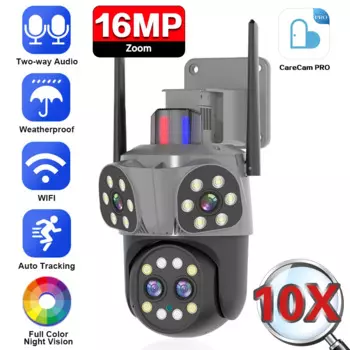 IP-камера наружная беспроводная, 4K, PTZ, 10X зум, Wi-Fi