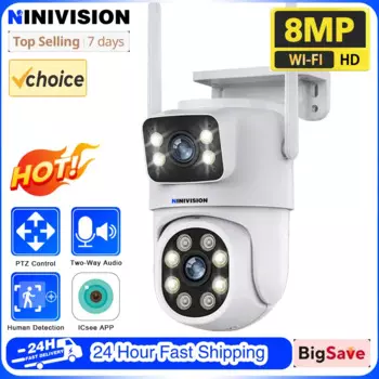 IP-камера NINIVISION, Wi-Fi, PTZ, 4K, 8 МП